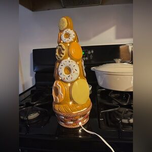 Ceramic lighted donut tree